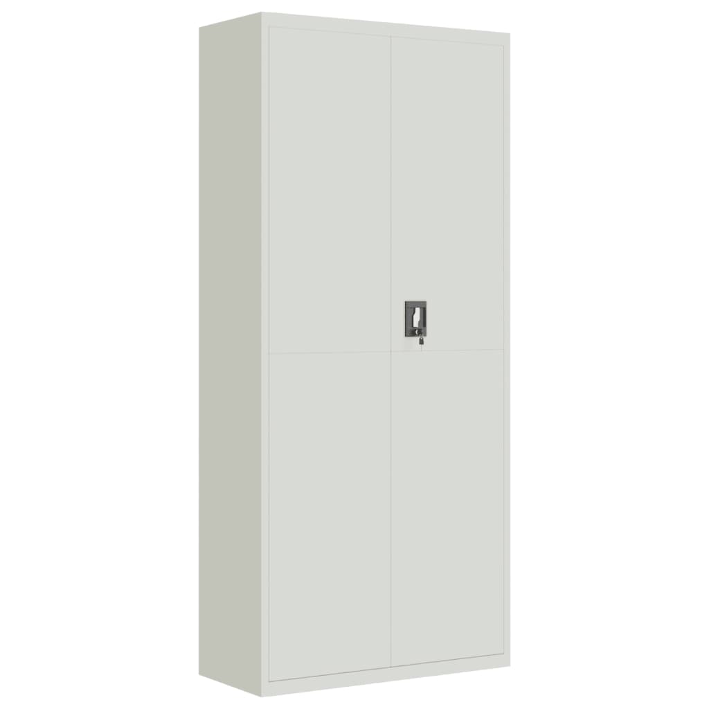 File Cabinet Light Grey 90x40x240 cm Steel